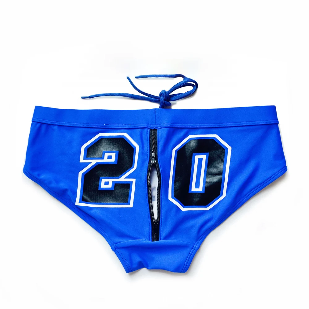 Men's Swim Trunks With Low Waist  Sexy Letters  Solid Color  Personalized Triangle Swimsuit  Tight Fitting And Trendy Youth