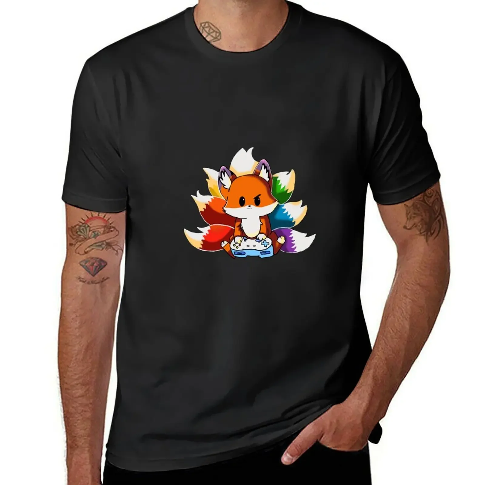 

Gaming kitsune T-Shirt aesthetic clothes croswit shirt man heavy weight t shirts for men