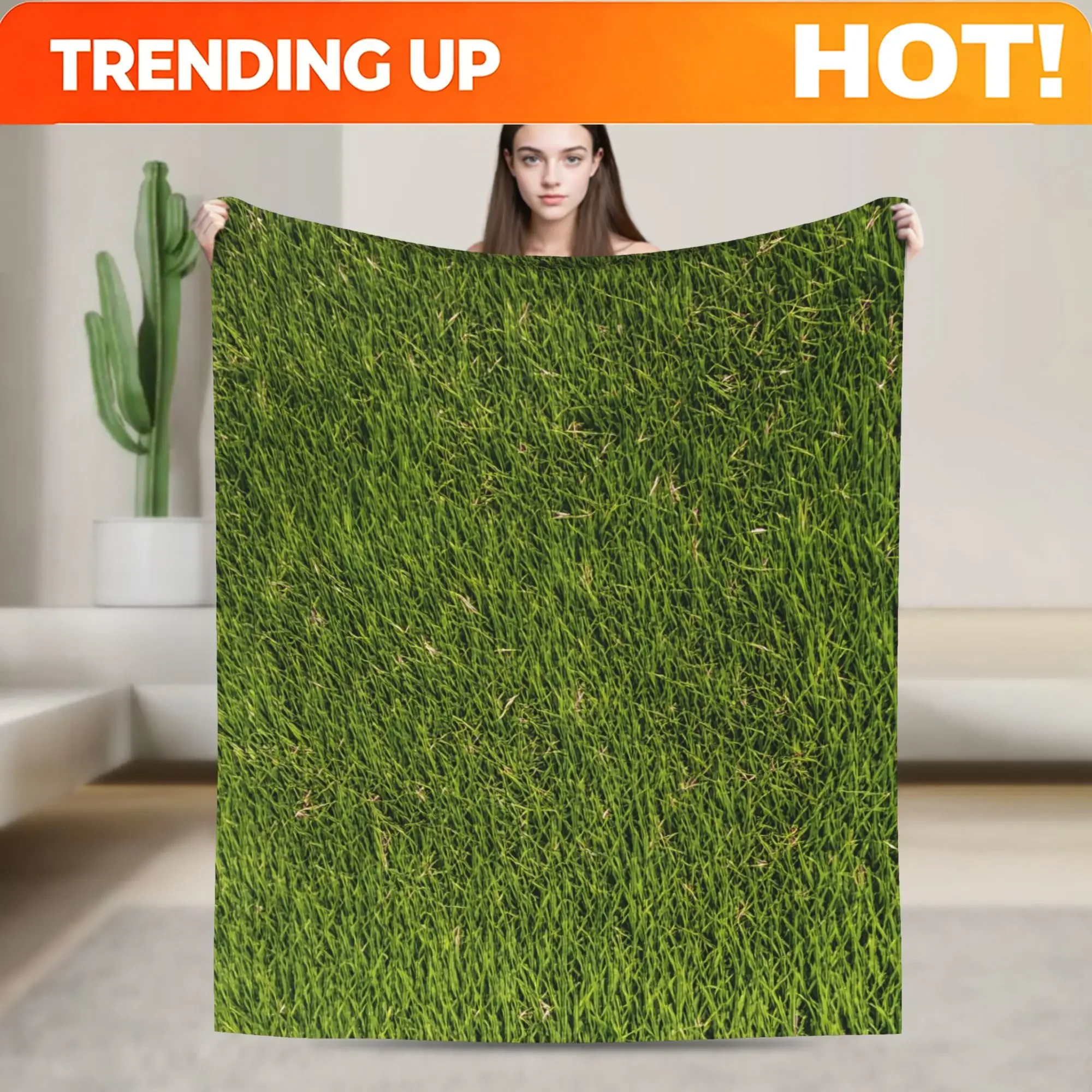 Customization Grass Battlemat Grassland Land Greenery Super Warm Blanket Decorative Plush Bedding Throws Flannel Bedspread Sofa