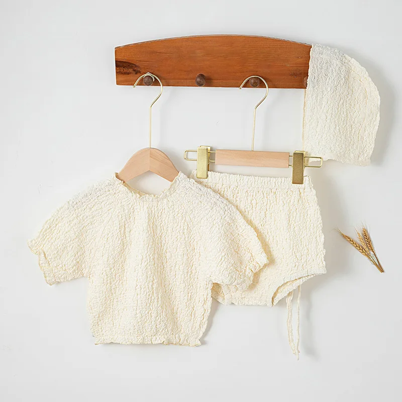 طفل الفتيات الملابس مجموعات وتتسابق الوليد محبوك قميص بلايز + شورت + قبعة الدعاوى الملابس 3 قطعة 0-3T