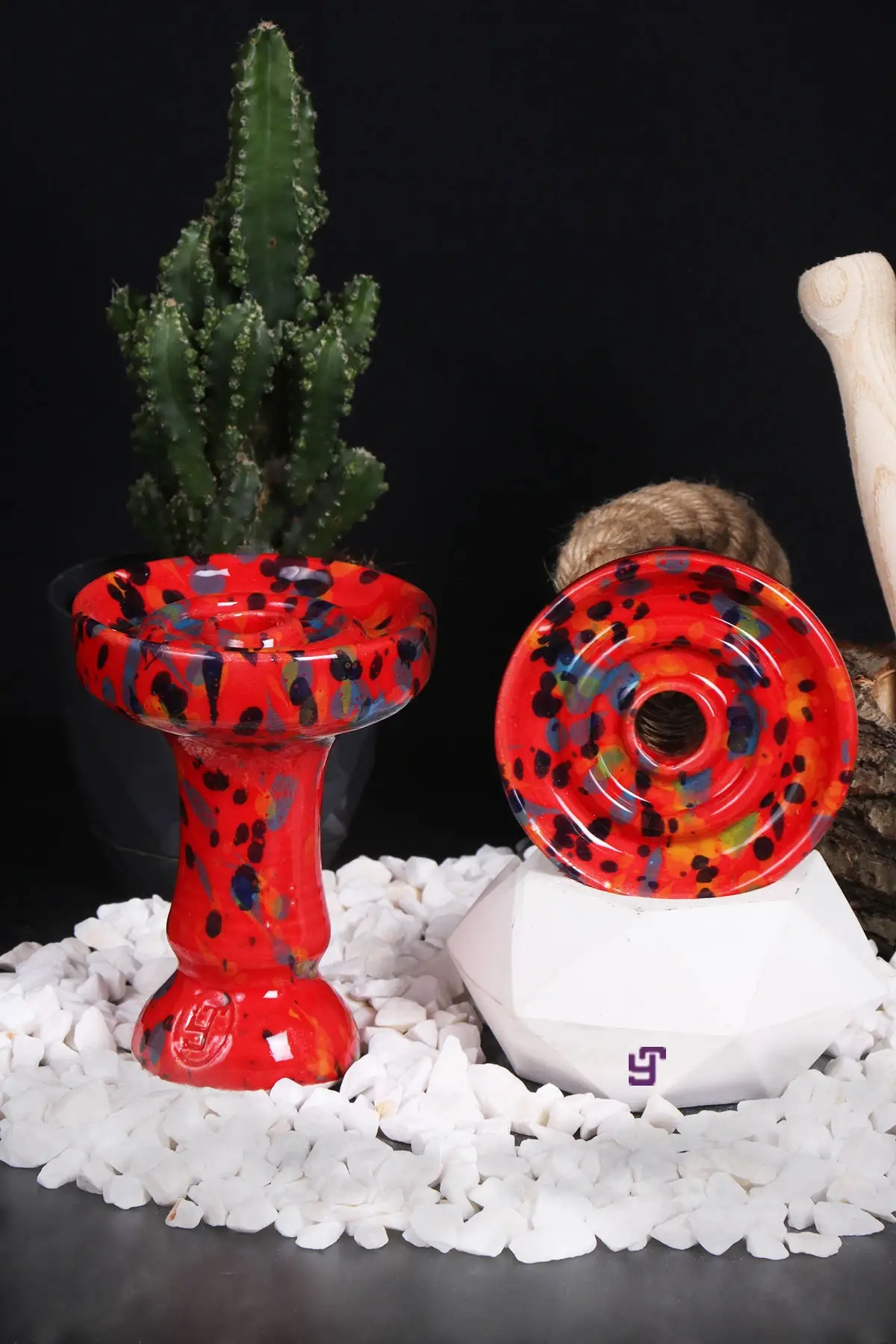 Yt Porselen Dalmatians Hookah Lülesi Hookah Kualitas Bahan Arang Aroma Botol Mangkuk Kafe Shisha