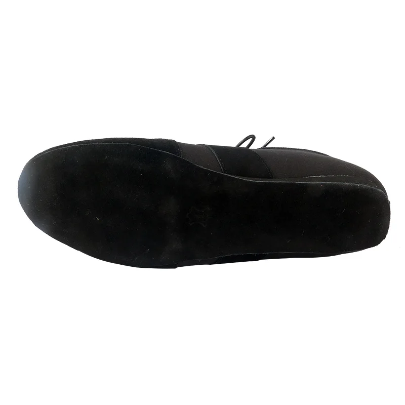 신상 남성용 블랙 캔버스 및 소가죽 스웨이드 댄스 슈즈 EVA 소프트 스웨이드 솔 모던 탱고 라틴 댄스 슈즈 레이스업 파티 슈즈