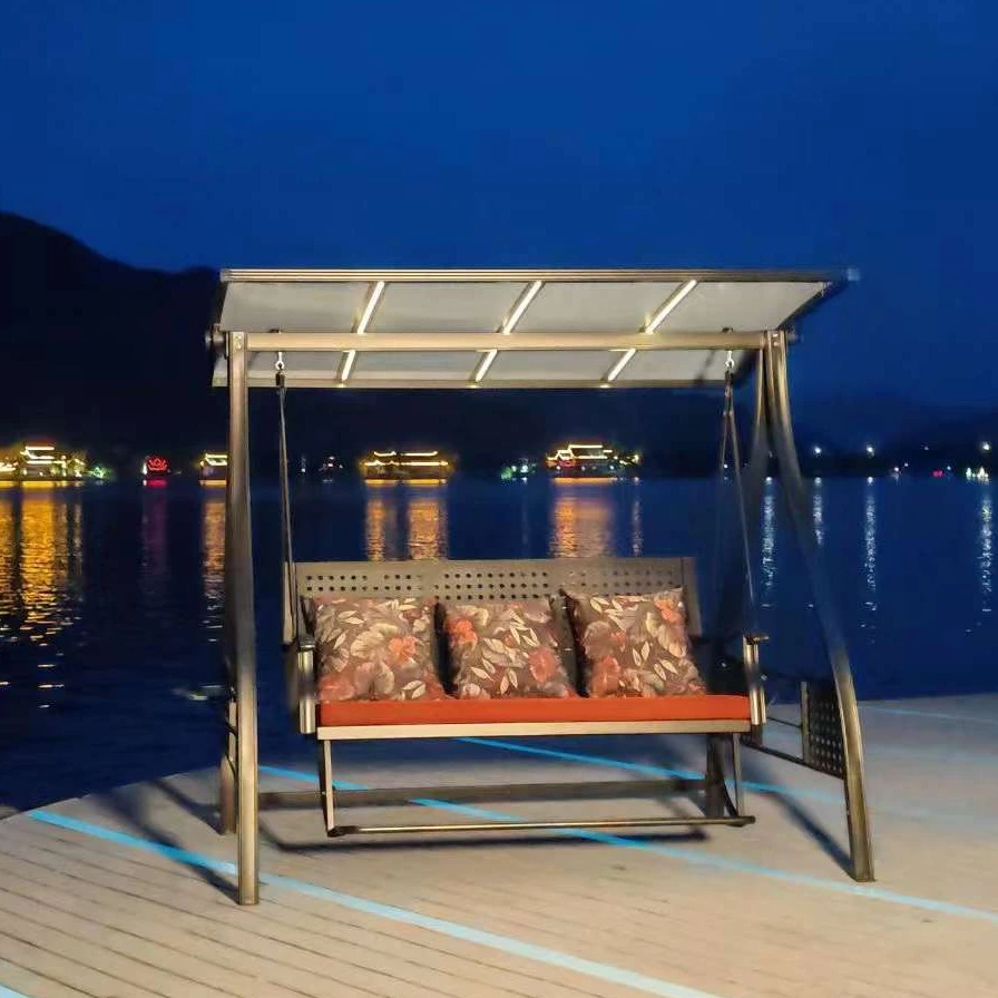 

High Quality Outdoor Furniture Swing Chair Garden Patio Balcony 4 Seater Roof Outdoor Metal Patio Swings Bed
