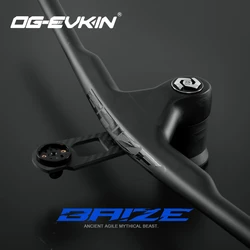 OG-EVKIN HB-BAZIE Integrated MTB Handlebar Carbon Rise 780mm -20 Degrees UD Black Matte Bicycle XC One-Shaped Mountain Bar