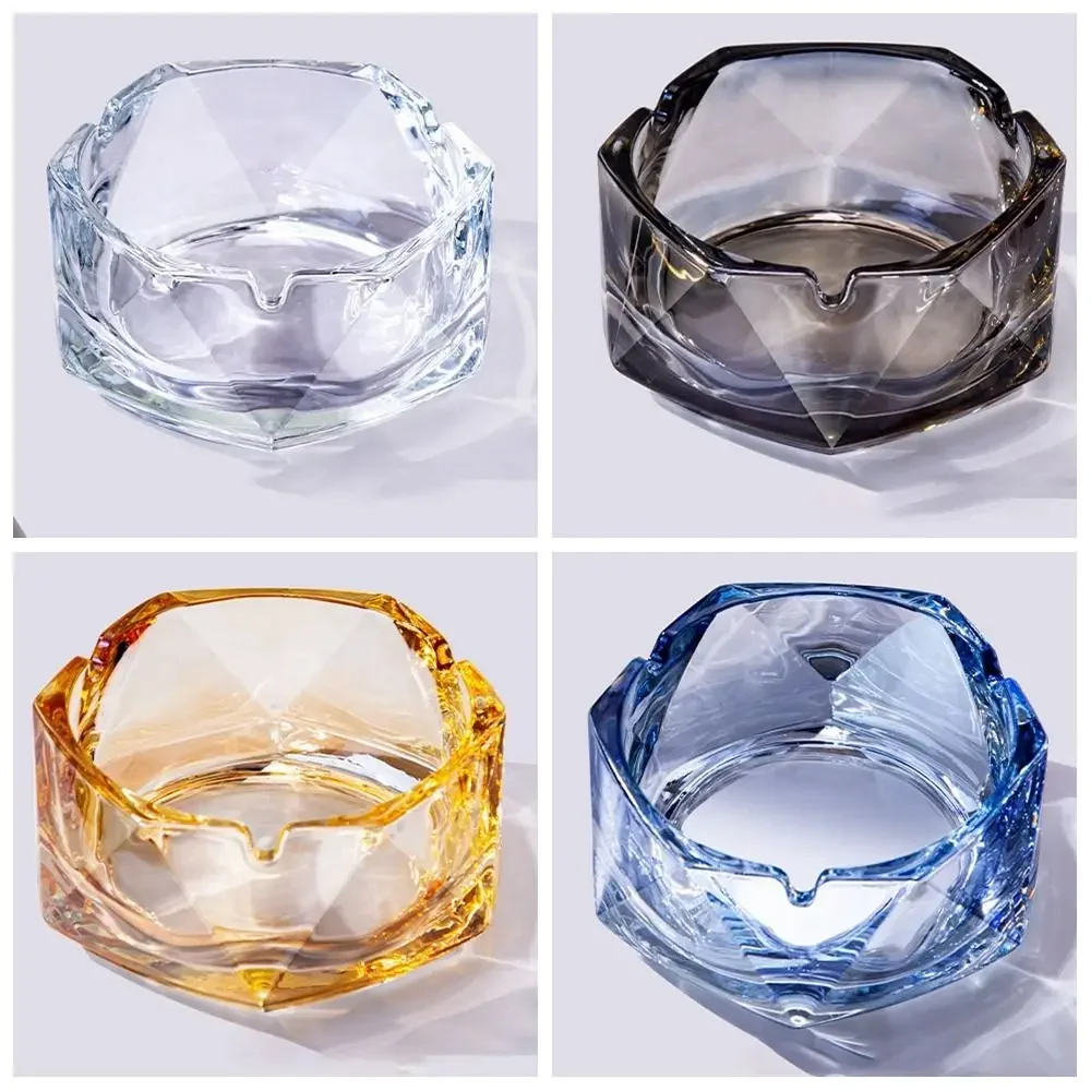 Geometry Colorful Crystal Glass Ashtray Personality Creative Ins style Home Ashtray Living Room Cafe Glass Ashtray Women Ashtray