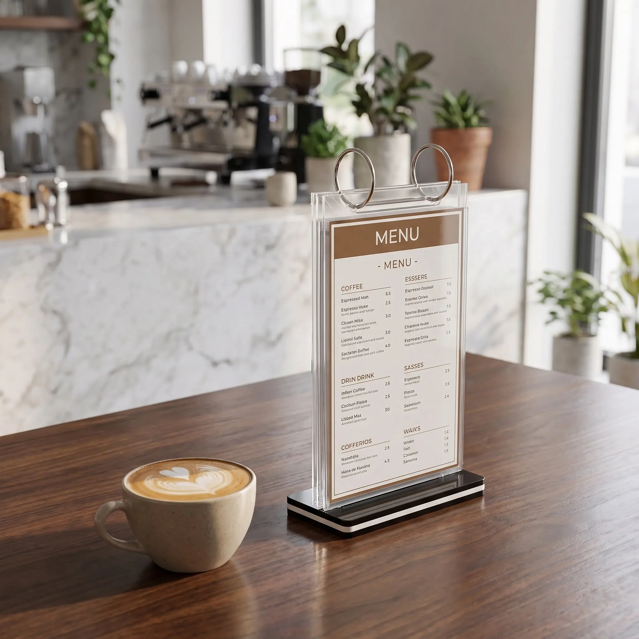 2Pcs Desktop Flip Menu Stand Stylish Modern Table Sign Holder for Restaurants Bars Hotels Enhanced Visibility Professional Menu