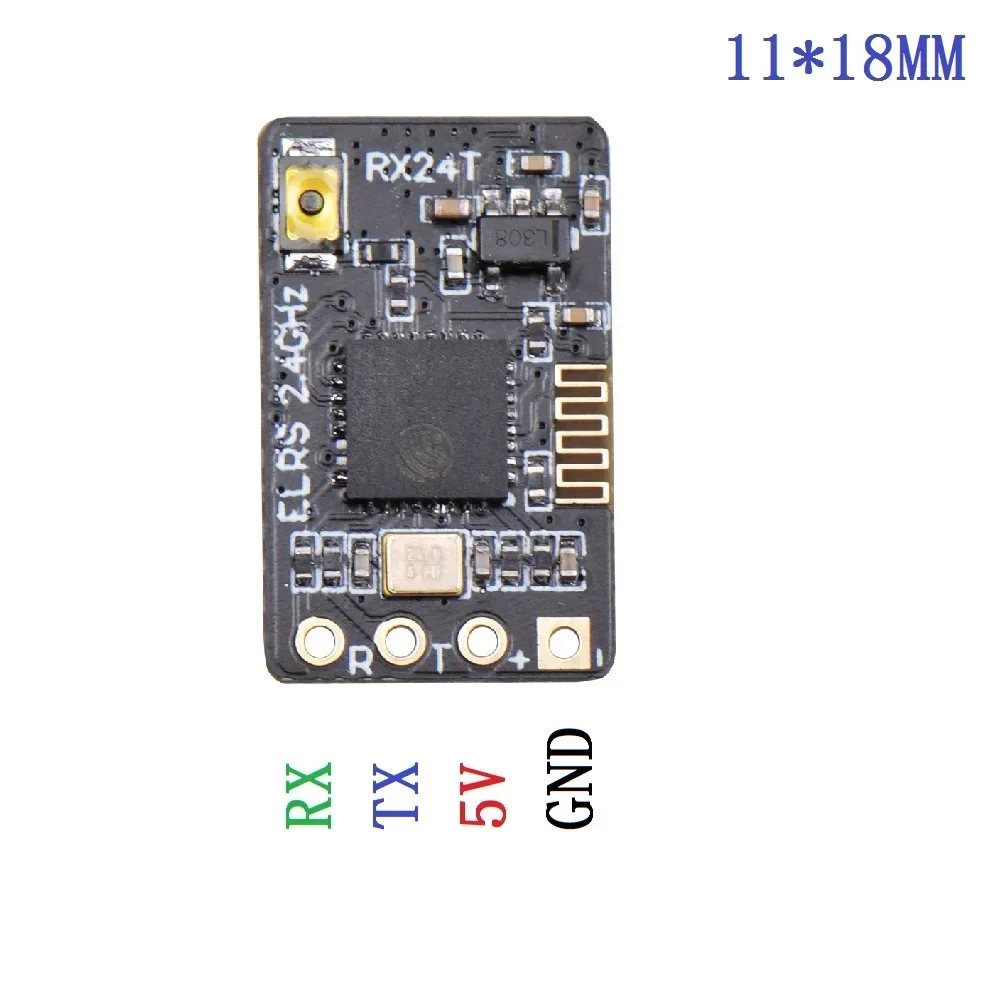JHEMCU ExpressLRS RX24T 2.4G ELRS Radio Nano Odbiornik dalekiego zasięgu Antena typu T 11X18mm dla RC FPV Racing Freestyle Drone