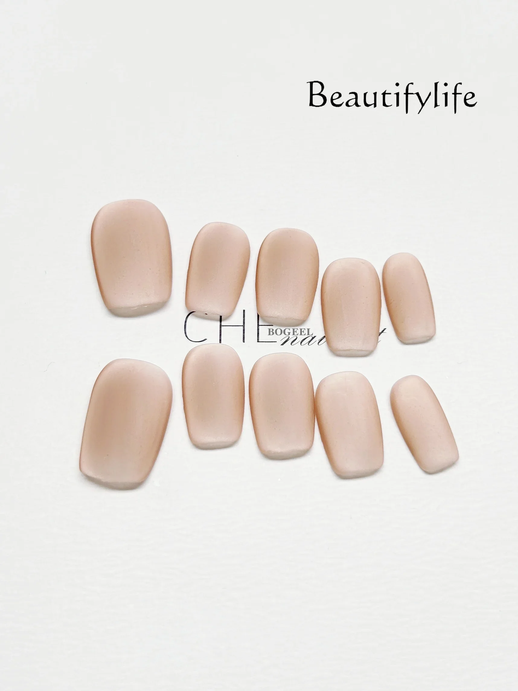 Solid Color Handmade Nail Scrub Matte Pink Nail Patch