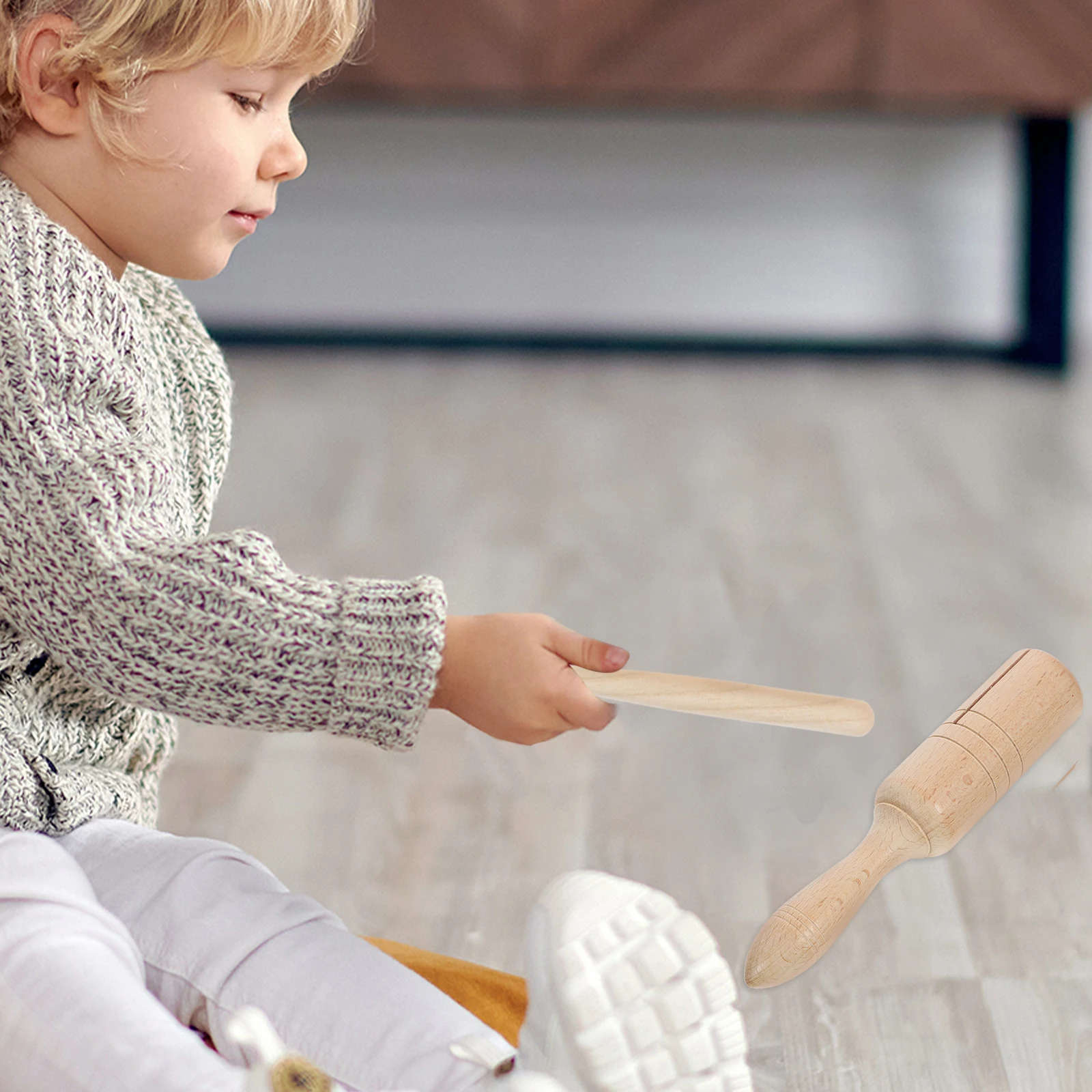 

1 set 1 Set Wood Guiro Kids Smooth Percussion Instrument Toddler Musical Plaything Early Education Learning Tool Educational