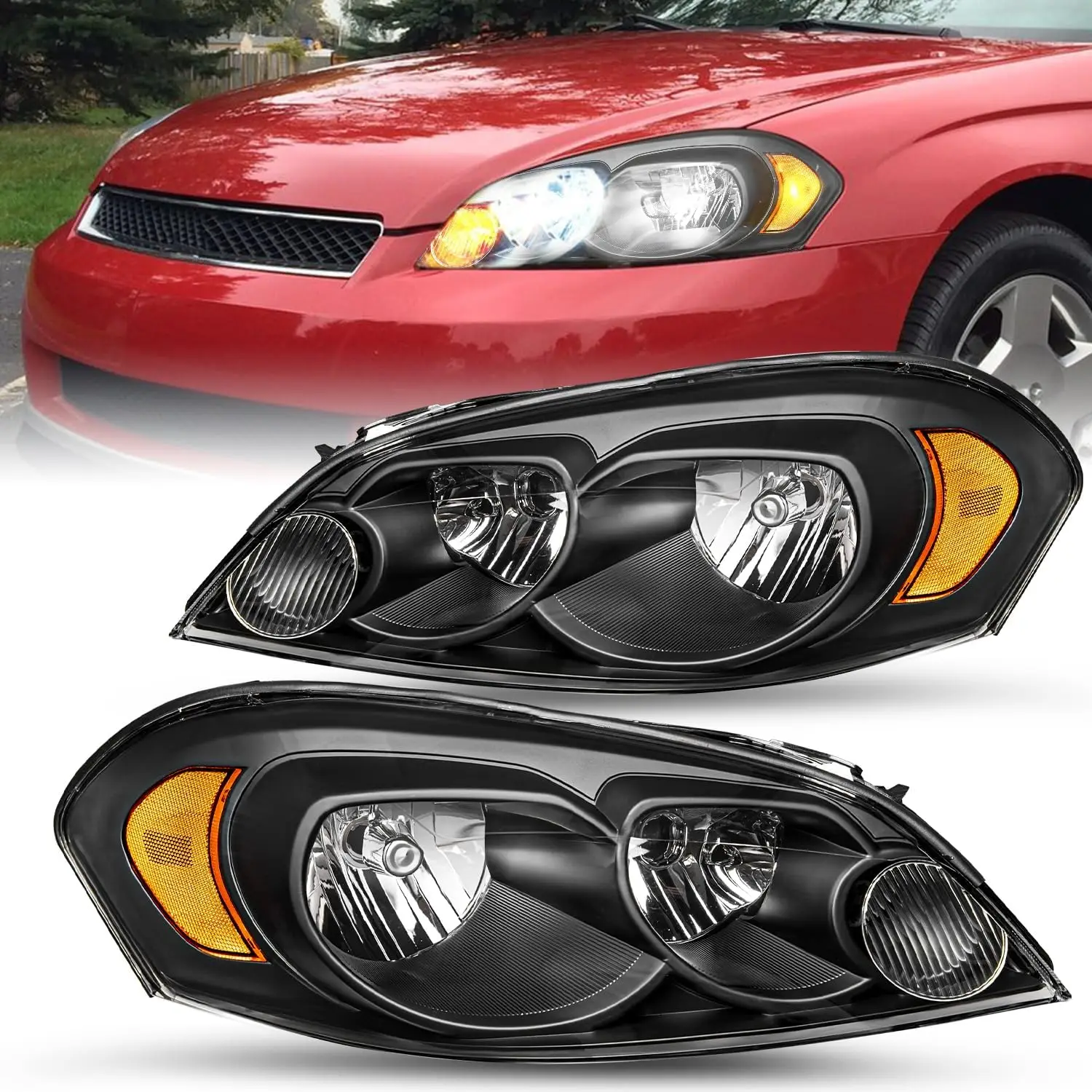 

Headlight Assembly Fit for 2006-2013 Chevy Impala / 2006-2007 Chevy Monte Carlo / 2014-2016 Chevy Impala Limited Driver and Pass