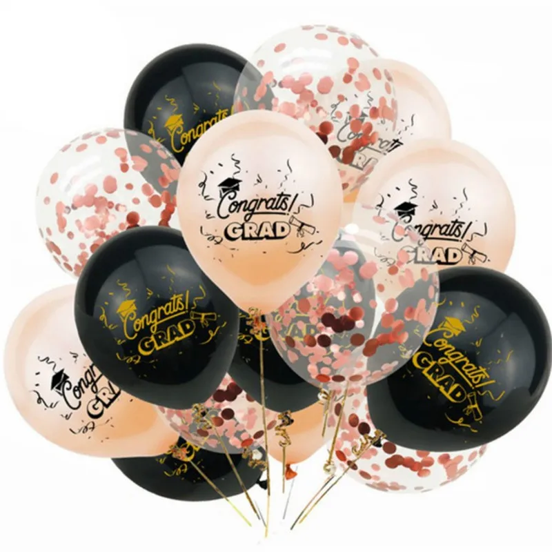 Graduation season balloon set of 15 combo decoration congratulates grad printing latex ball