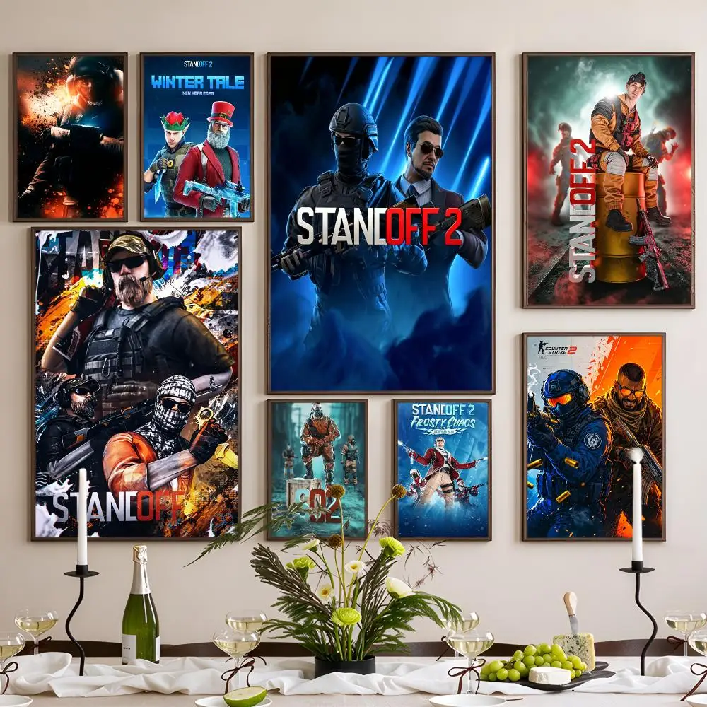 Game Tactical Shooter Standoff Poster Waterproof Self-Adhesive Wall Art Poster for Bedroom, Dorm, Cafe Decor and Gifts