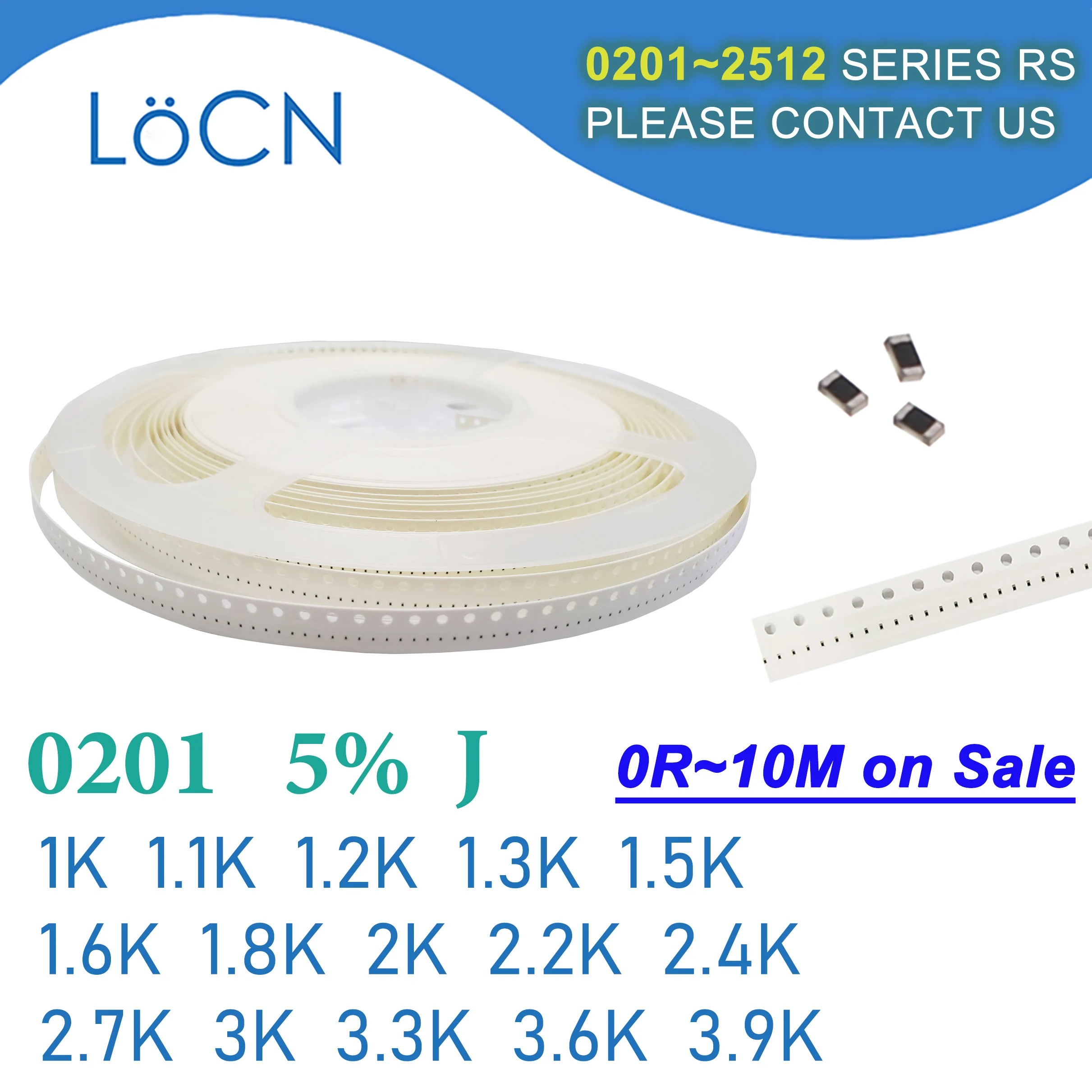 0201 J 5% 15000pcs 1K 1.1K 1.2K 1.3K 1.5K 1.6K 1.8K 2K 2.2K 2.4K 2.7K 3K 3.3K 3.6K 3.9K OHM ตัวต้านทาน SMD 1K1 1K2 1K3 1K5 1K6