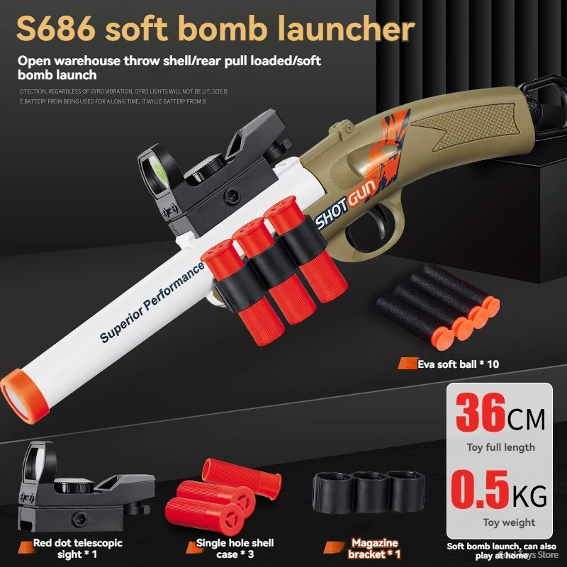 S686 Soft Bullet Shell Uitwerpen Speelgoedgeweren Wapens Sniper Rifle Handleiding Dart Blaster Schieten Spel Speelgoed Pistool voor Kid Kinderen Outdoor