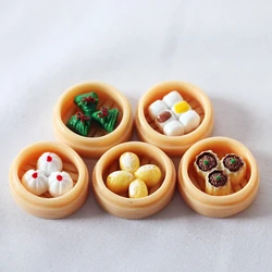 5pcs 1:12 Scale Miniature Dollhouse Chinese Dim Sum Food for Decor Toys