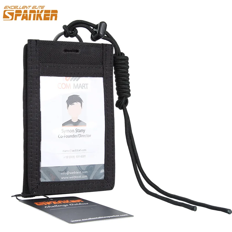 EXCELLENT ELITE SPANKER Tactical ID Card Credit Card Set Two in One with Adjustable Lanyard Holder Card Set