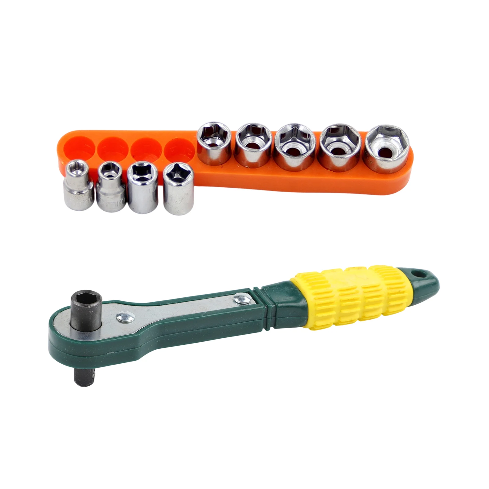 Ratchet Wrench Set 1/4 Inch Driver With Metric Sockets And Screwdriver Bits For Auto Maintenance