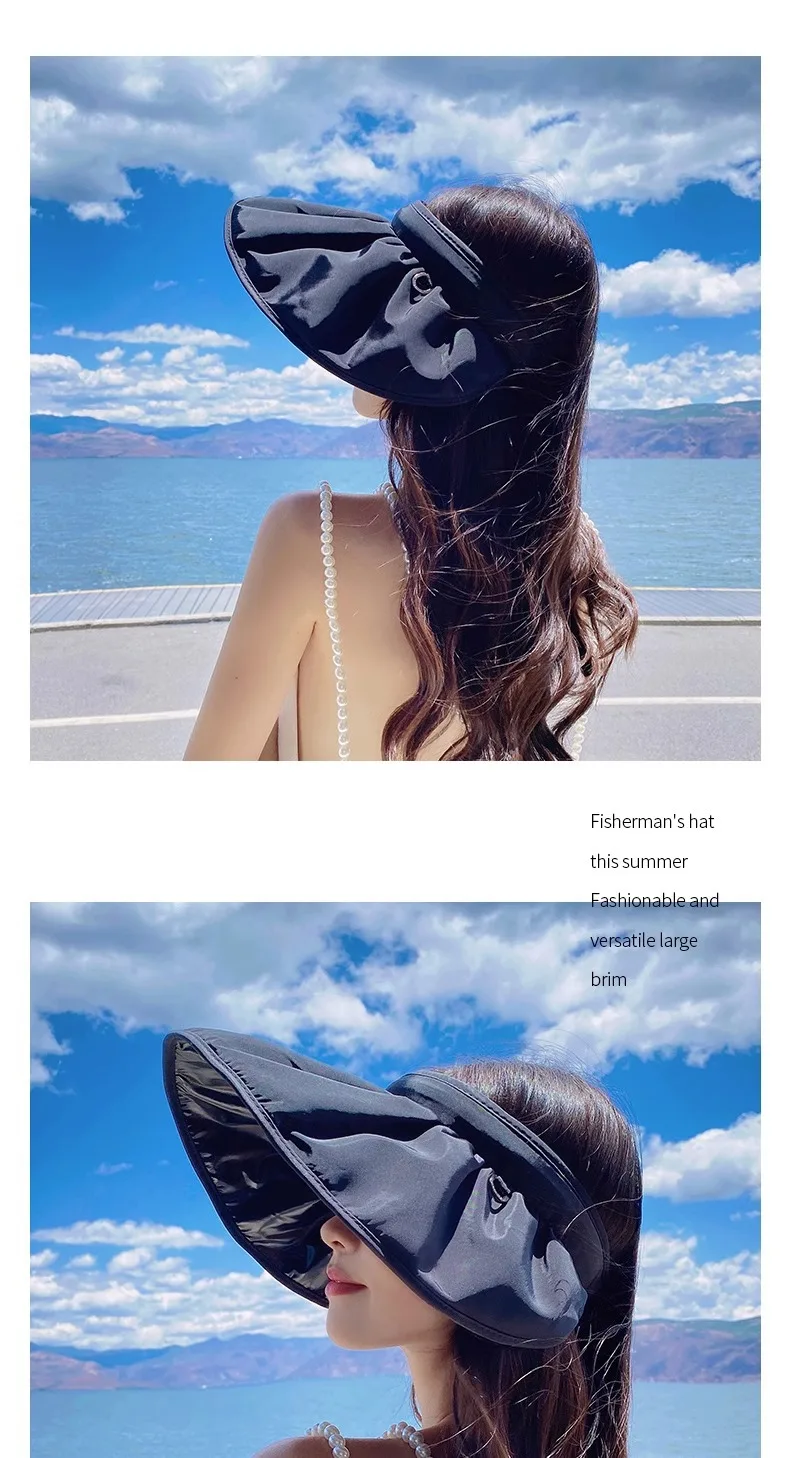 UPF50+ Sonnenblende-Hut, Dual-Use-Vollgesichts-Sonnenschutz, faltbares Stirnband für Strand, Wandern, Outdoor, Sommerhüte für Damen – Detail 8