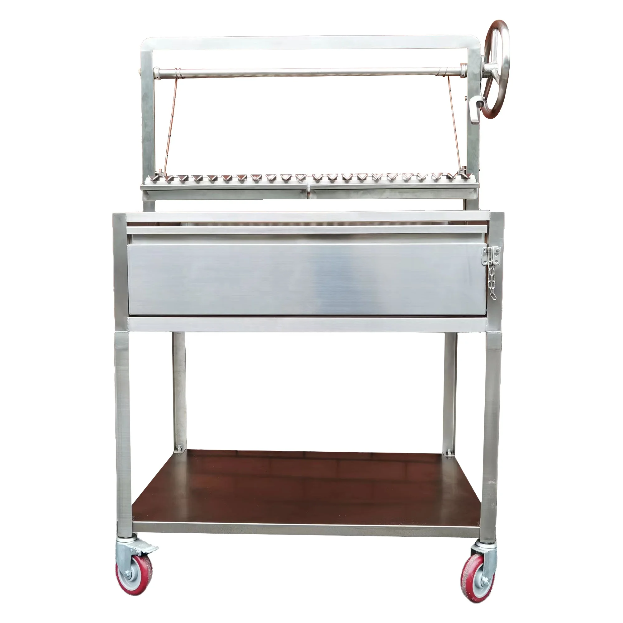 Wood Charcoal Ratchet and Pawl Lift System Stainless Steel Firebricks Asado Parrilla/ Santa Maria / Argentine Grill GK1000AL