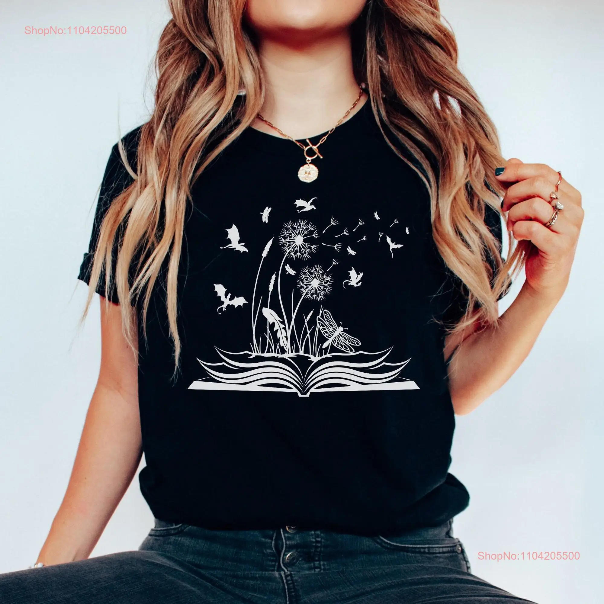 Book Dragon T Shirt Bookish Fantasy Lover Fairy for Reader Bookworms Reading long or short sleeves