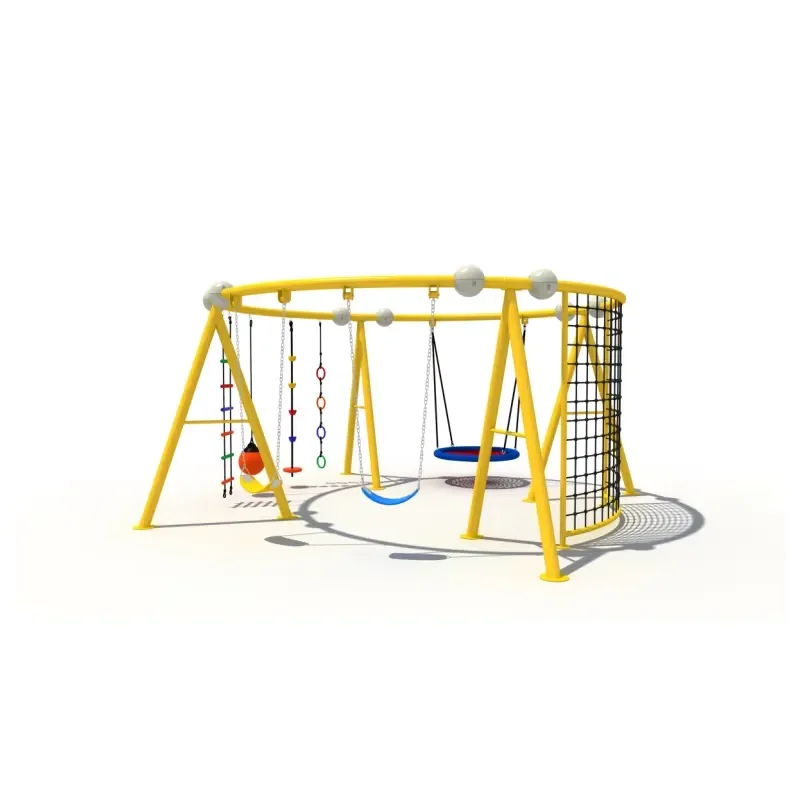 Multifunctional Metal Swing Set for Kids Steel and Plastic Construction Kindergarten Garden Indoor Outdoor Play Equipment