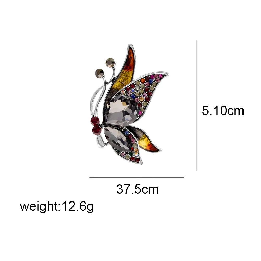 CINDY XIANG Rhinestone Beautiful Vintage Butterfly Brooches For Women Insect Pin 4 Colors Available High Quality New