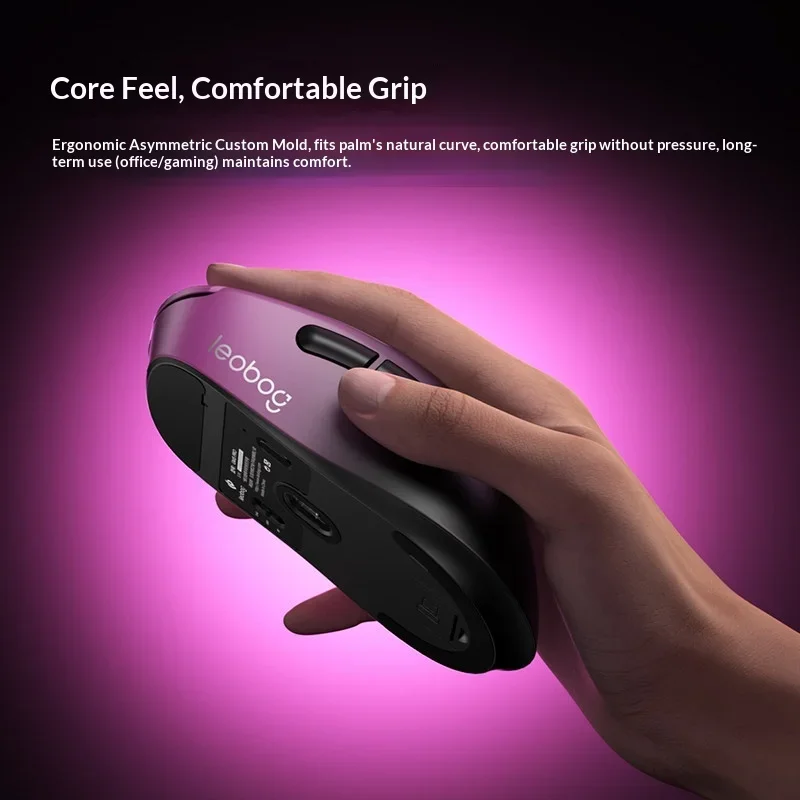 LEOBOG GM5 Wireless Mouse Tri-Mode Low Latency Lightweight Mouse Hot Swappable E-sports Gaming Mouse Custom Pc Accessories Gifts