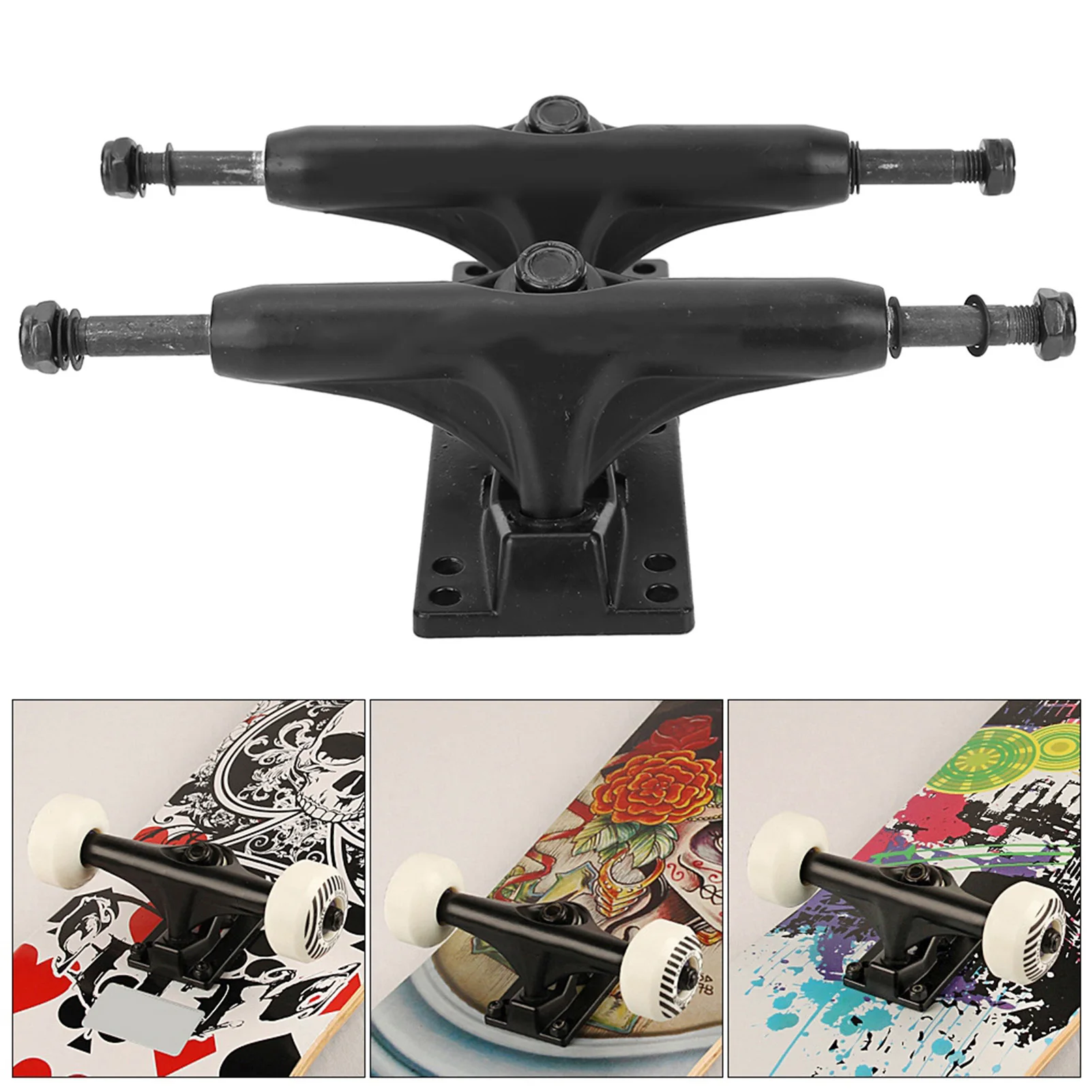 2PCS 4–8-inch Aluminum-Magnesium Alloy Professional Skateboard Trucks | Black Skateboard Trucks | Skateboard Accessories