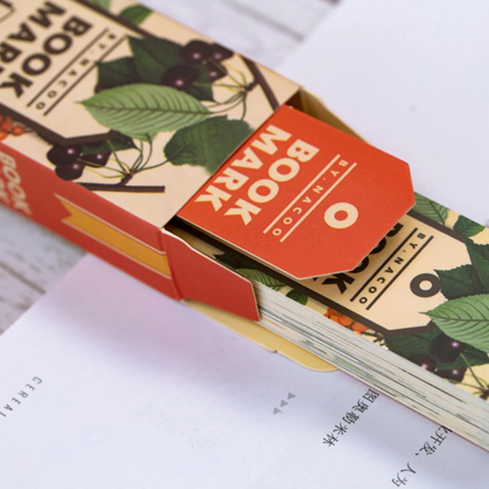 50pcs Universal Note For Students Retro Bookmark Gift Office School Delicate Stationery Tab Books Fruit Printed Starry Sky