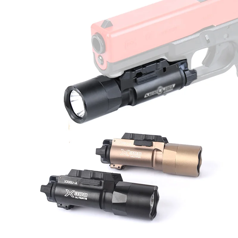 Tático surefire x300 x300u ultra x300v xh35 pistola de metal luz estroboscópica led caber 20mm ferroviário airsoft pendurado caça lanterna