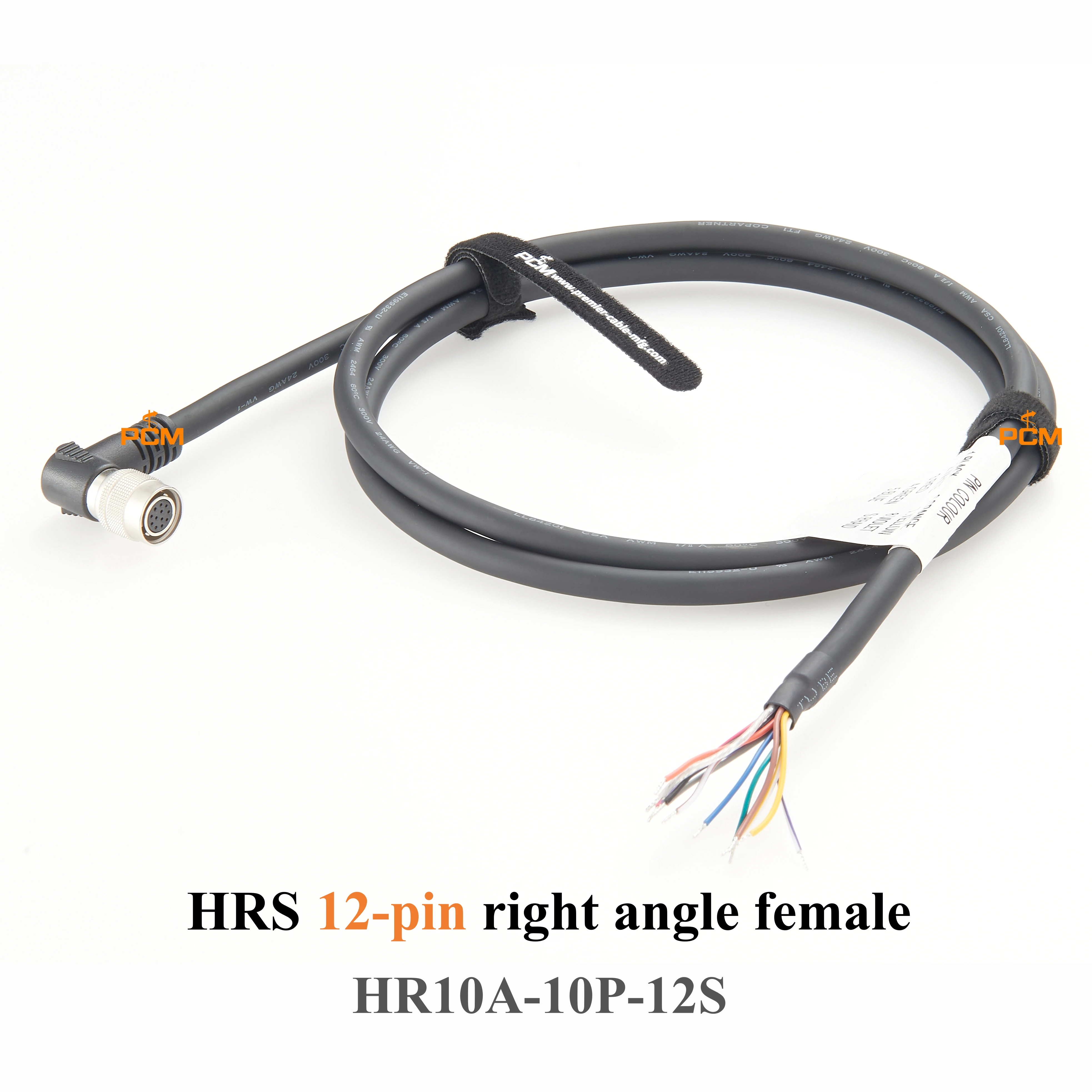 Hirose HR10A-10P-12S Female Angled to Open End Power I/O Trigger Cable for Machine Vision Camera Integrator Sensor Cognex Omron
