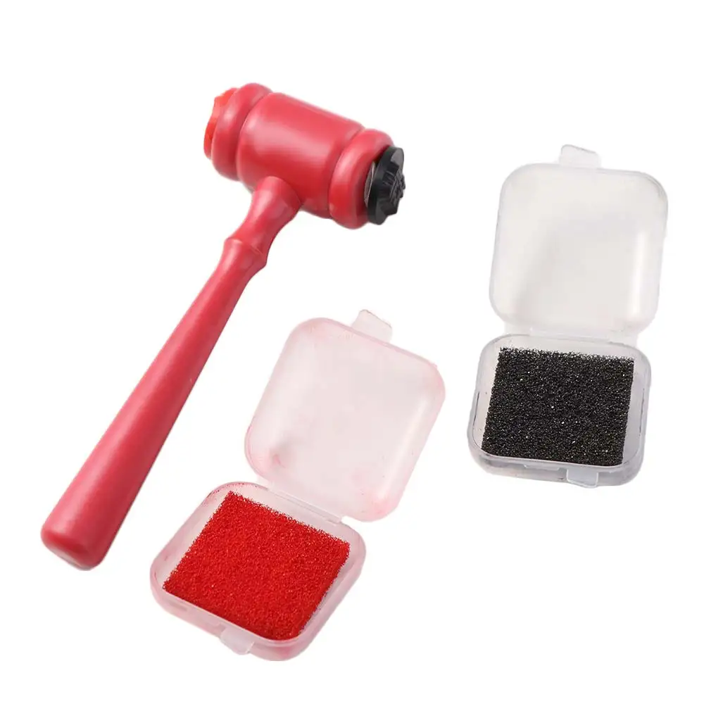 Inkpad Judge Stamp Hammer Tool Red Toy Wooden Hammer Wooden Portable Mini Judge Gavel Scrapbooking Supplies