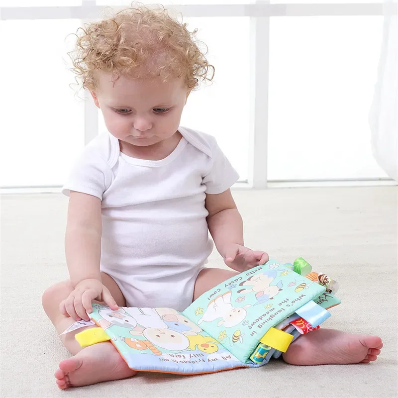 Kids Cloth Books Animal Style Monkey Owl Dog Newborn Baby Toys Learning Educational Cute Infant Baby Fabric Book Ratteles игрушк