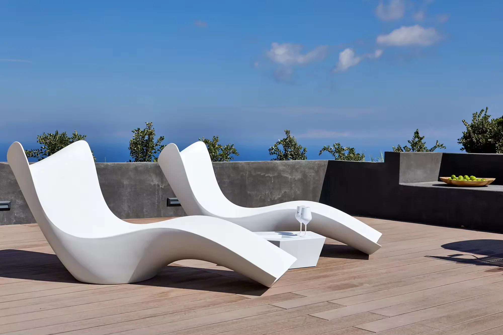 Pool Lounge Chairs Set of 2 In-Pool XGC Patio In-Water Sun Lounger For Hotels