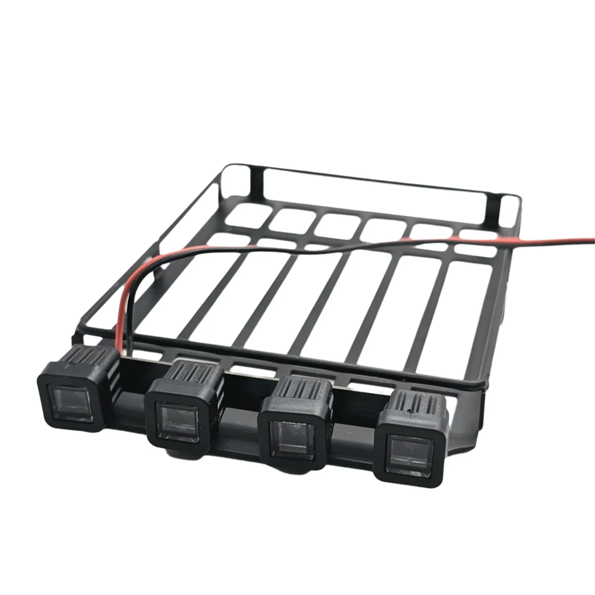 A17I Universal Roof Racks Luggage Carrier Car Frame with LED Light for 1/18 C8801 RC Crawler Car Parts Square Lamp