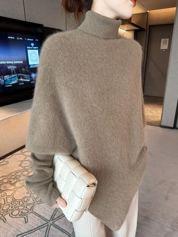 New Fashion 100% Merino Wool Women Sweater Office Lady Knitted Pullover Autumn Winter Outerwear Long Sleeve Cashmere Clothes Top