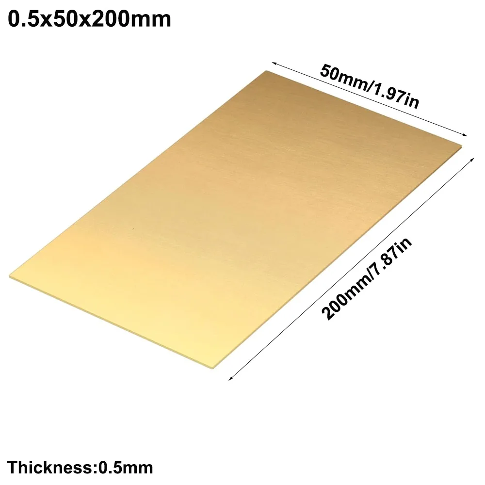 New Copper Brass Plate Sheet 0.5mm 0.8mm 1mm Multiple Sizes Brass Plate Contruction Brass Pad
