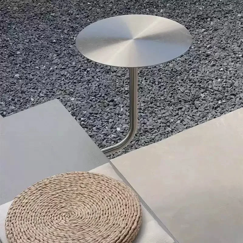 Stainless Steel Wall Mounted Round Table Small Coffee Cafe Bistro Desk Floating Snack Bar Counter for Milk Tea Shop Coffee Table