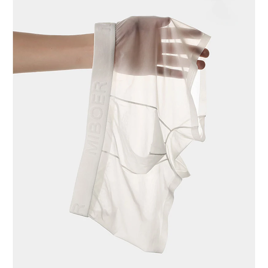 ملابس داخلية للرجال من Jugыыыыыы ملابس داخلية شفافة ورقيقة وحريرية بوكسر سراويل داخلية للرجال شفافة ملابس داخلية قصيرة مثيرة للرجال