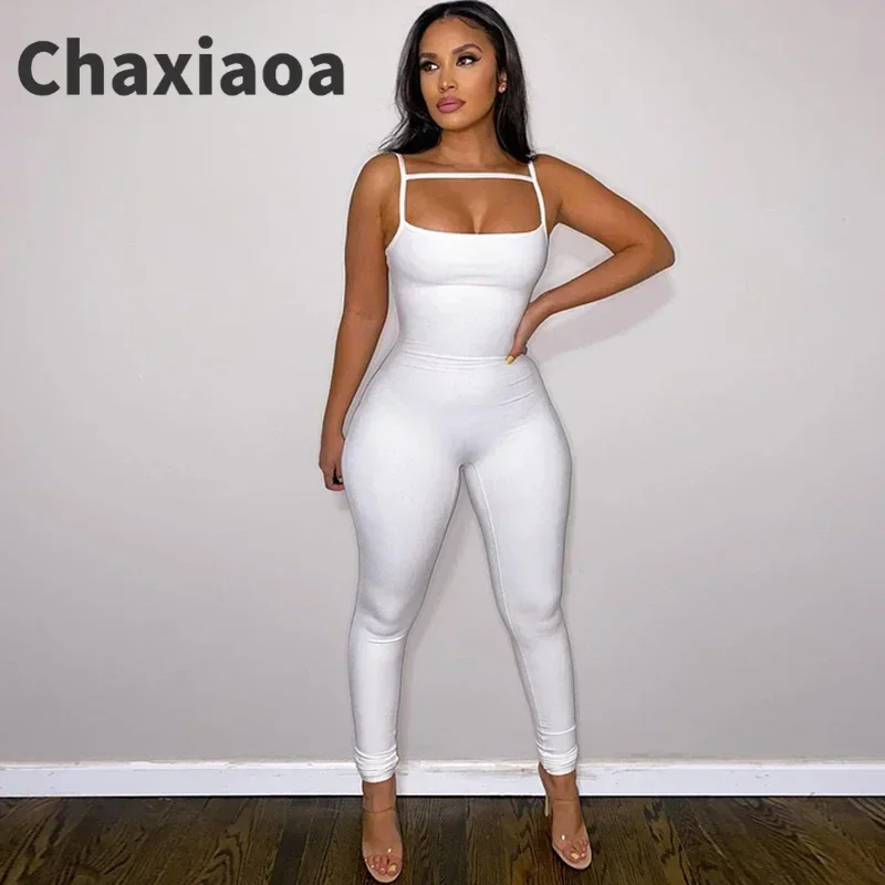 

Chaxiaoa Women Sleeveless Strap Jumpsuit Bodycon Sexy Fitness Work Out Club Outfits Sports Overalls 2025 Spring Wholesale Items