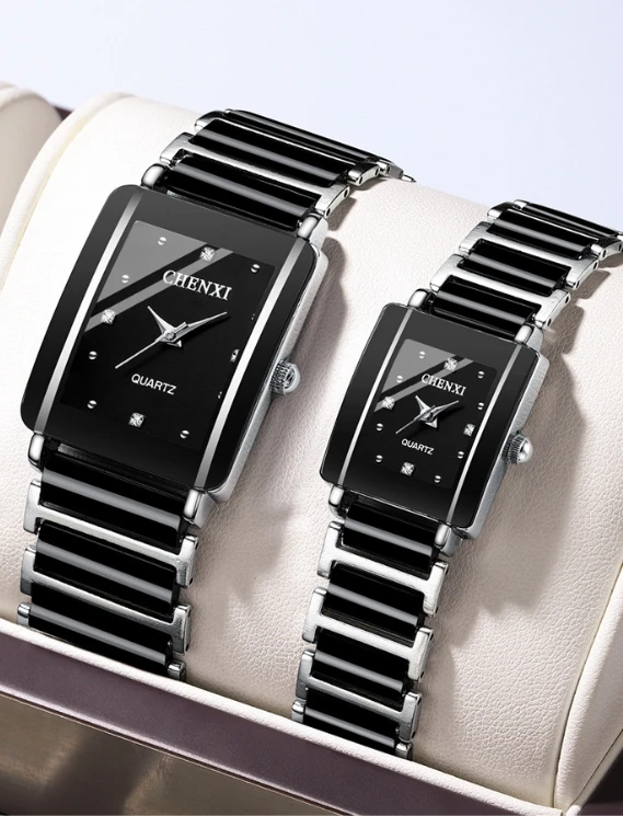 Square Ceramic Strap Luxury Women Watches Minimalist Business Casual Ladies Waterproof Quartz Wristwatch Couple Watch