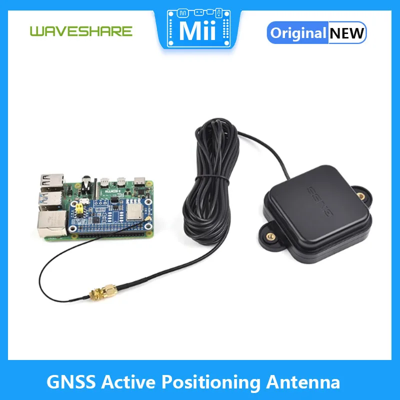 Waveshare L1+L2+L5 GNSS/GPS Multi Satellite Frequency Active Positioning Antenna, High-Precision IP67 Waterproof