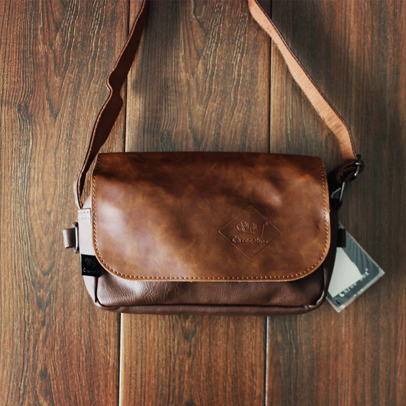 2026 New   Soft Leather Men's Bag Small Camouflage Diagonal Messenger Bag Retro Shoulder Crossbody Bag Trendy Mobile Phone