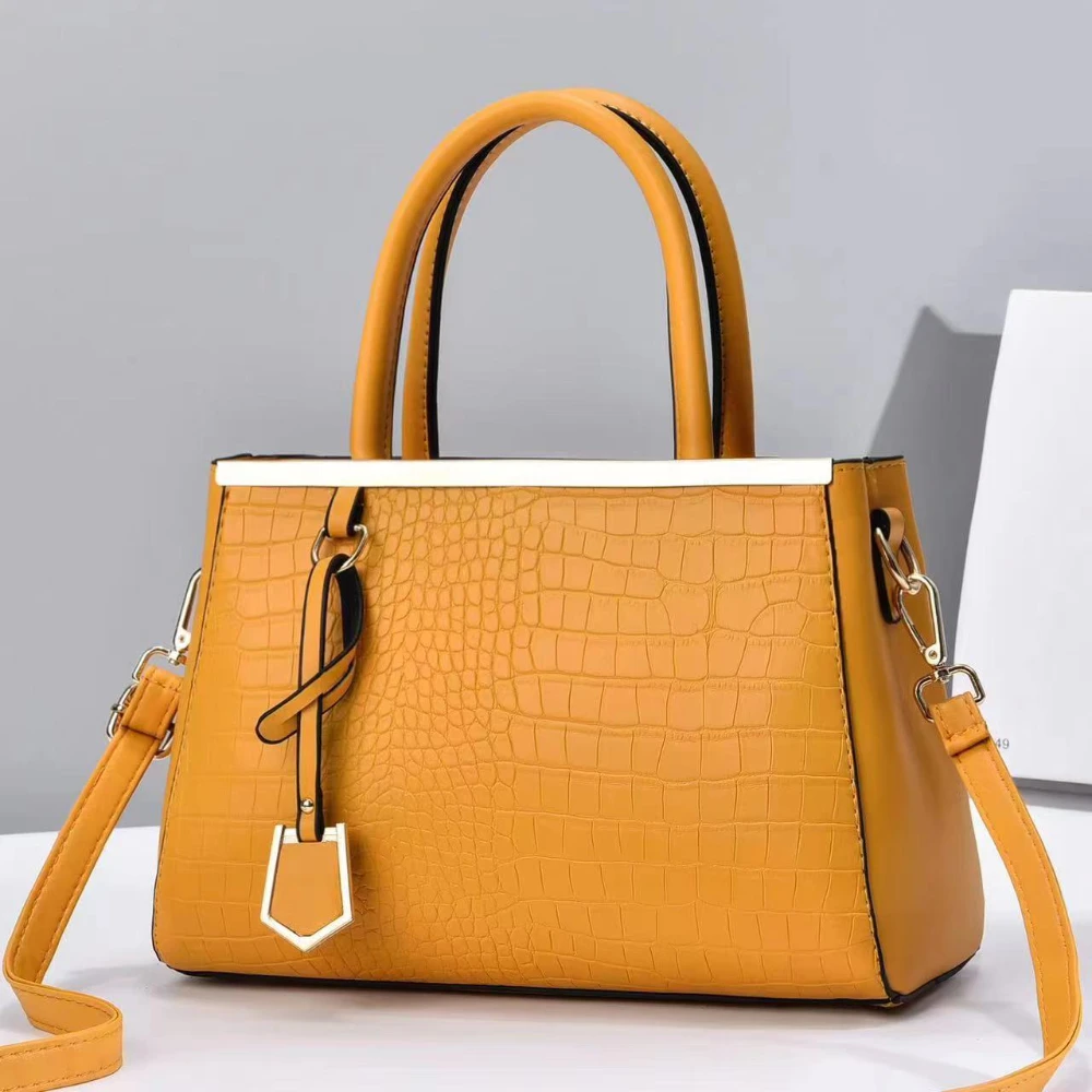 

Classic Crocodile Pattern Lady Handbag Larger Capacity Women Fashionable Single Shoulder Bags Leather Waterproof Top-Handle Bag