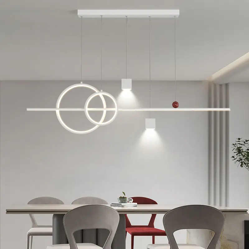 Modern Simplicity Long Strip Chandelier Kitchen Island Dining Tables Teahouse Pendant Lamp Indoor Lighting Hanging Fixture