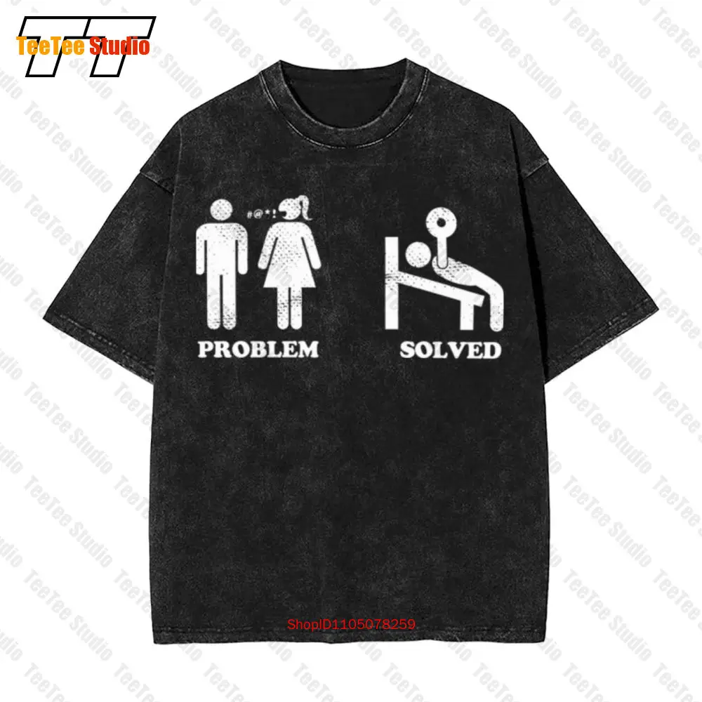

Problem Solved Gym Fitness Bodybuilding Training Vintage Oversized T-Shirt QTTB