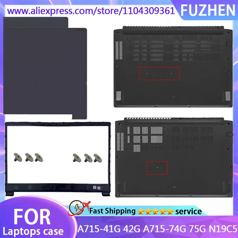 For A715-41G 42G A715-74G 75G N19C5 Laptop LCD Rear Cover/Front Frame/Bottom Cover/Top Cover Black