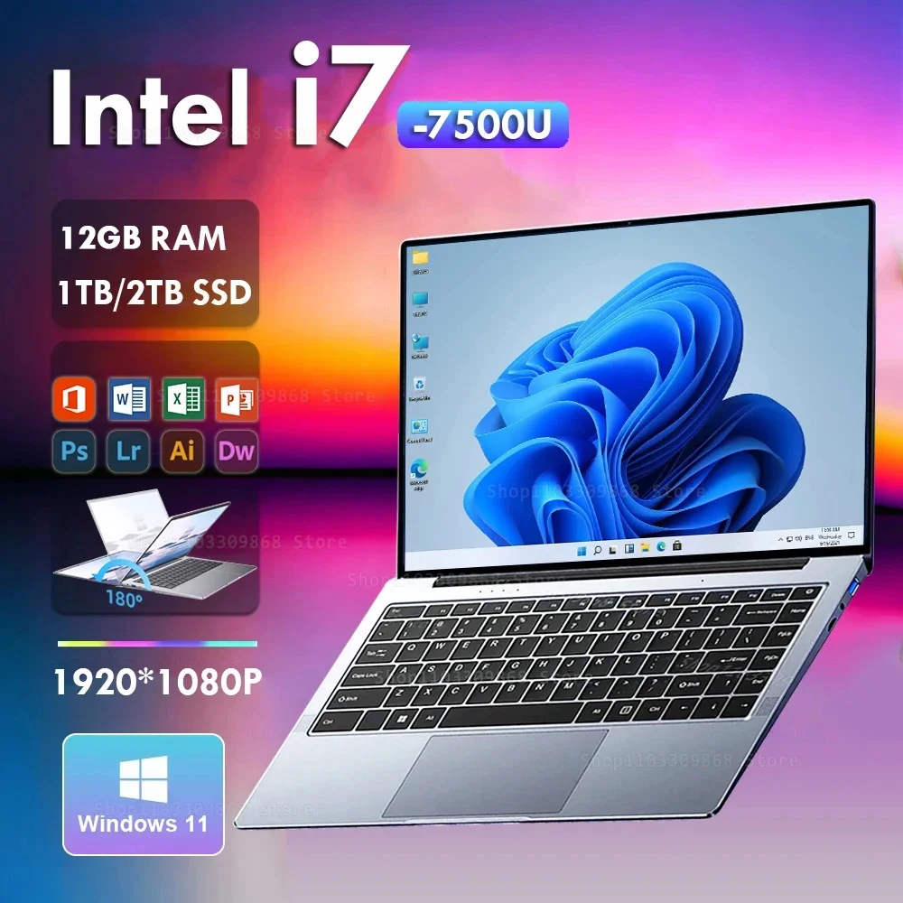 2024 Ultra Slim i7 Laptop Computer PC 14.1