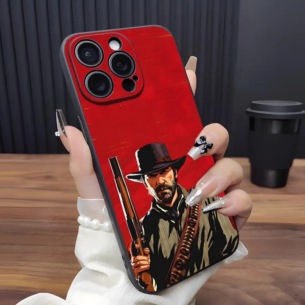 حافظة هاتف Red Dead Redemption RDR2 لهاتف آيفون 17 برو ماكس 15 برو 16 14 بلس 12 13 Mini 11 Pro غطاء ناعم مقاوم للصدمات