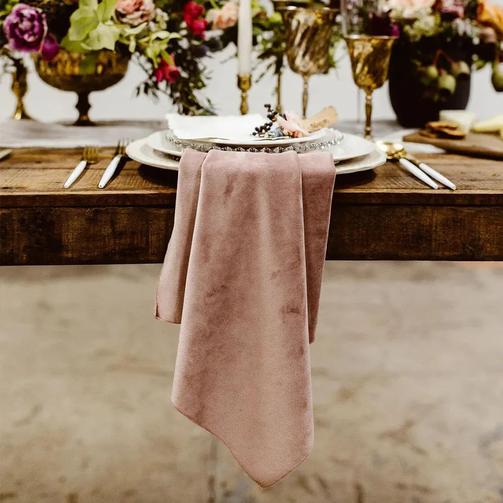 Korean Style Velvet Fabric Napkin, 10pcs Square Wedding Table Napkin, Restaurant Decorative Table Mat, 45x45cm